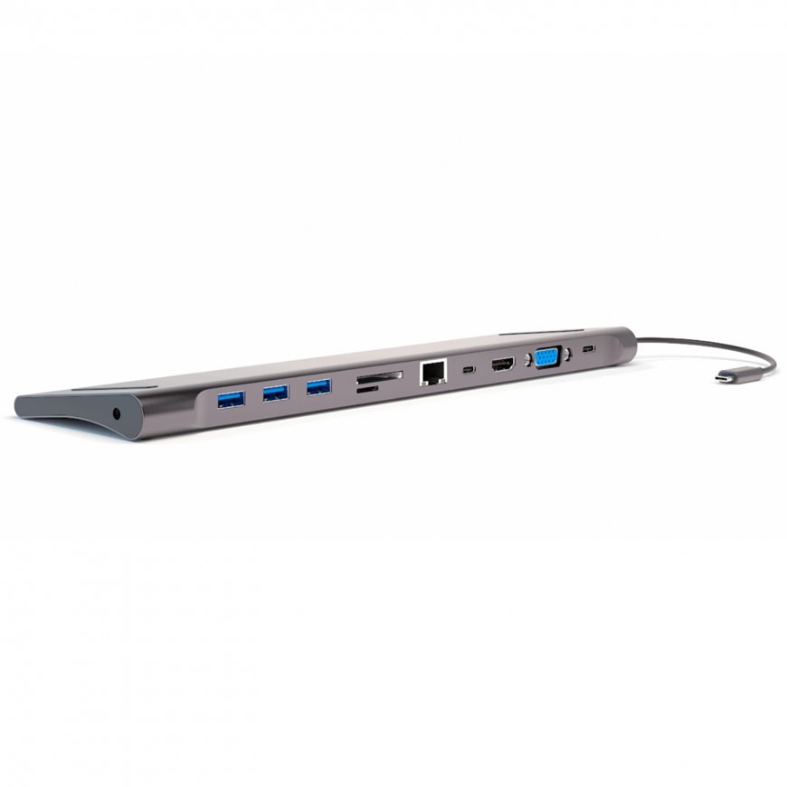 4smarts 11in1 USB 3.2 Gen 1 (3.1 Gen 1) Type-A + Type-C Grey