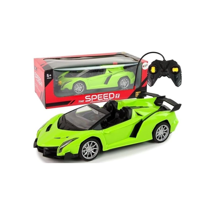 Lean Toys kaugjuhtimispuldiga auto Sports Car R/C 1:18, roheline