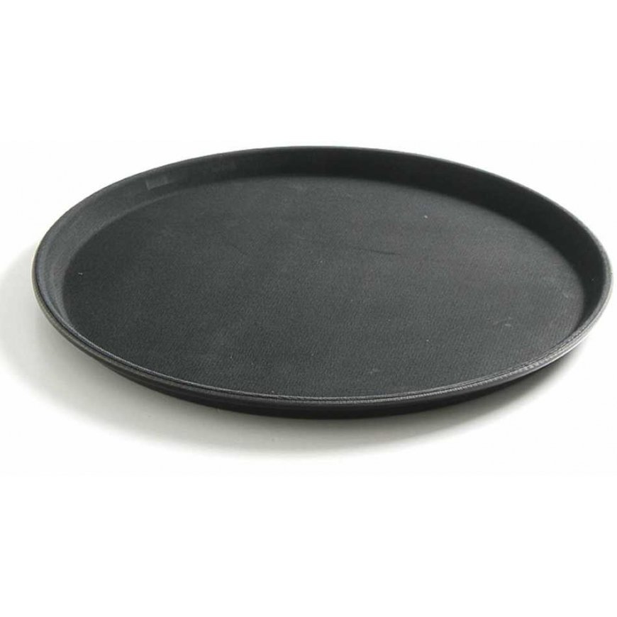 Hendi tarjoilijan iso, pyöreä, liukumaton tarjotin, halkaisija 36 cm - musta