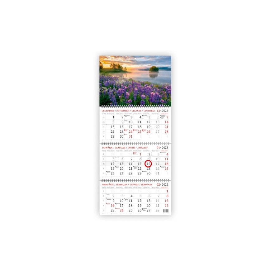 Mobile Serviss Riputatav kalender EŽERAS, 2026, 3 osa, (Balti)