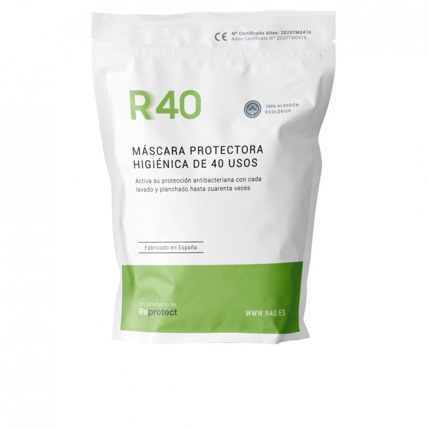 Reprotect R40 ADULTO higiēniska aizsargmaska 40 lietojumiem melna 1 gab.