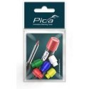 5 vnt. spalvoti dangteliai mechaniniam pieštukui 7070 Fine Dry Pica [55801]