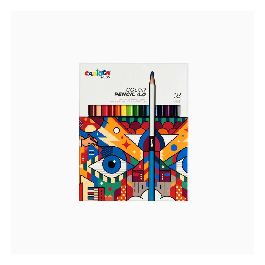 Värikkäät CARIOCA Plus 4.0 -kynät, 18 väriä – 2