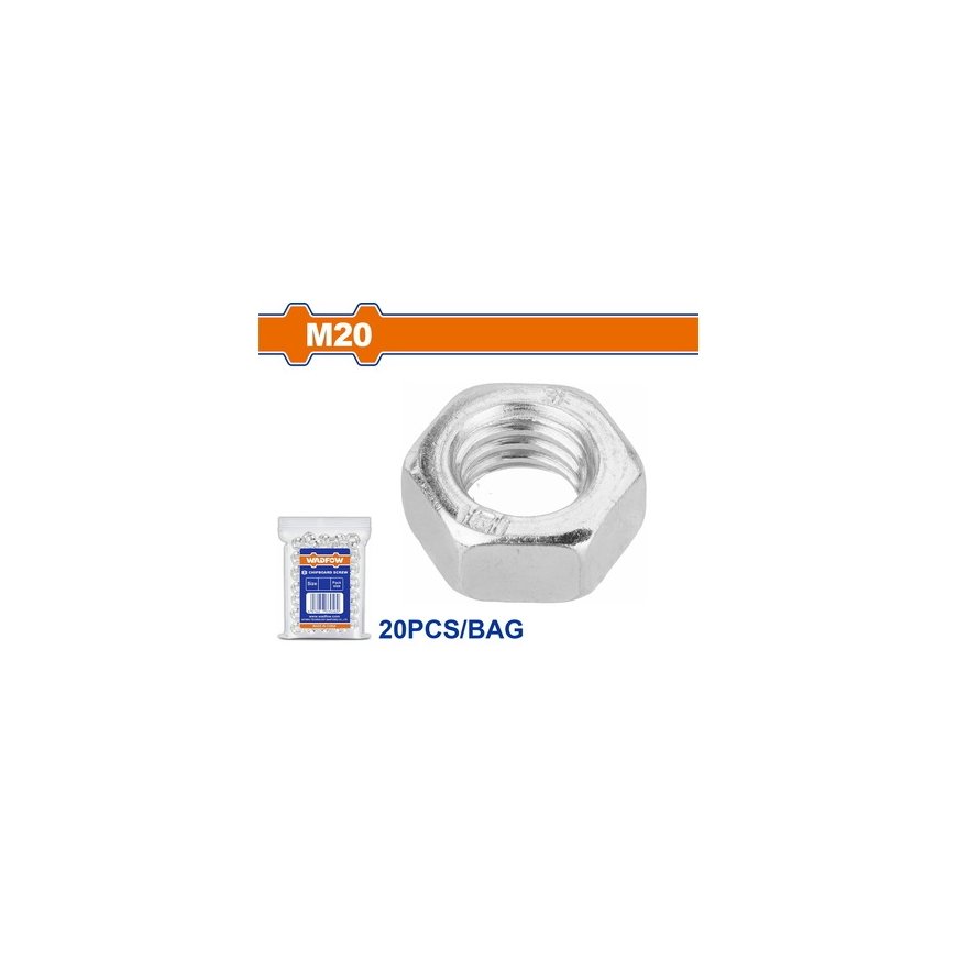 Wadfow Hexagon Nut Set M20 20 pcs