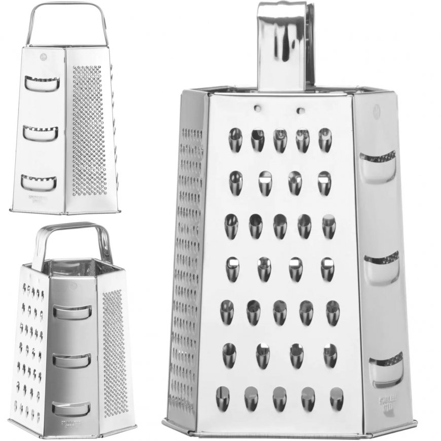 Hendi 6-Sided Kitchen Grater for Vegetables and Cheese 135 x 113 x 215 mm
