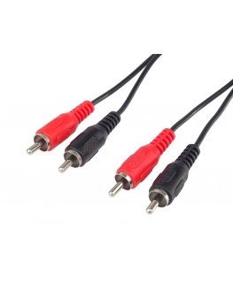 PremiumCord KJACKCMM2-5 audio kabelis 5 m 2 x RCA Melns, Sarkans