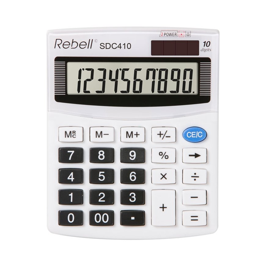Rebell SDC 410 калькулятор Настольный Базовый Белый