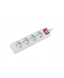 Lanberg PS1-04E-0150-W удлинитель 1,5 m 4 розетка(и) Для помещений Белый