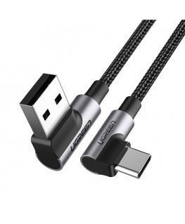 Ugreen 20856 USB kabelis USB 2.0 USB A USB C Melns, Sudrabs