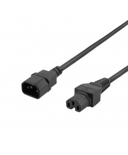 Deltaco DEL-116 power cable Black 1 m IEC C14 IEC C15