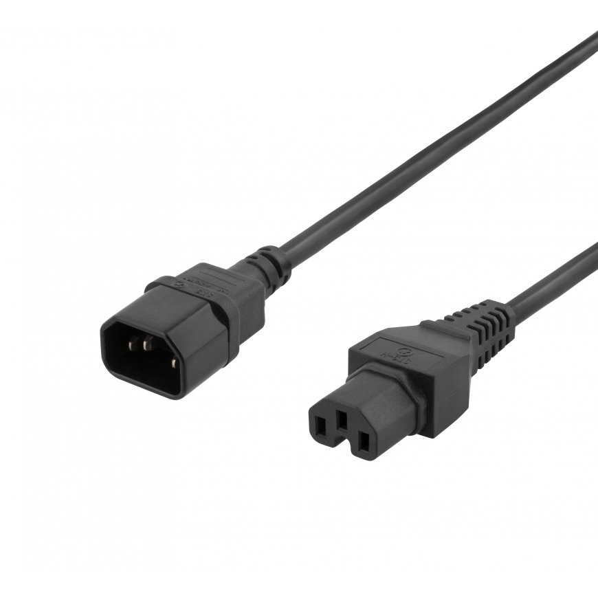 Deltaco DEL-116 elektrības kabelis Melns 1