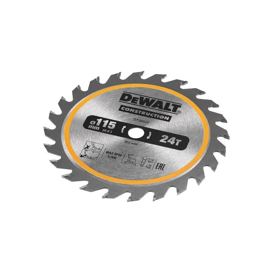 DeWALT DT20420-QZ pyörösahanterä 11,5 cm 1 kpl