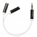 Deltaco AUD-206 audio cable 0.1 m 3.5mm 2 x 3.5mm White