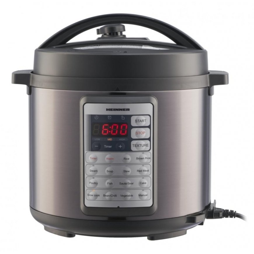 Heinner HPCK-38BK spiediena (ātrvāres) katls 5,7 L Melns, Nerūsējošs tērauds 1000 W