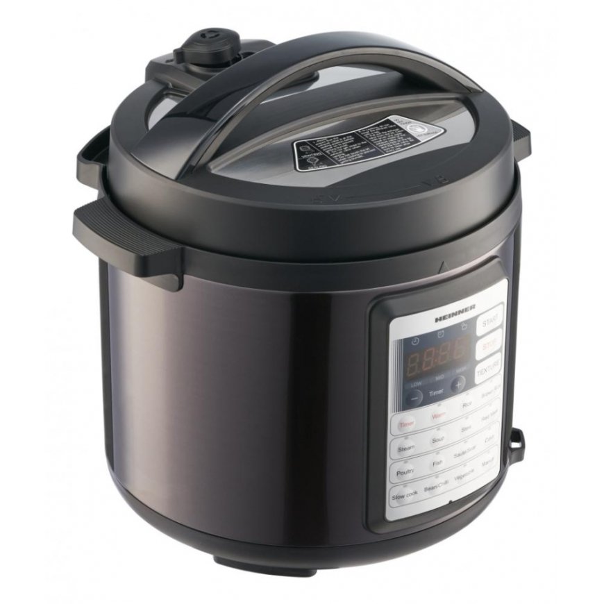 Heinner HPCK-38BK greitpuodis 5,7 L Juoda, Nerūdijančiojo plieno 1000 W – 2