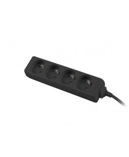 Lanberg PS0-04E-0150-BK pikendusjuhe 1,5 m 4 vahelduvvoolu kontakt Hoonesisene Must