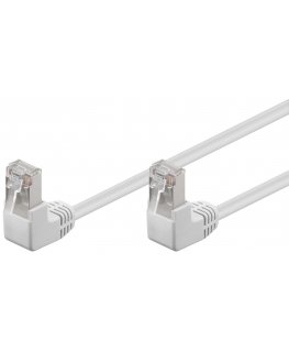 Goobay CAT 5e Patch Cable 2x 90° Angled, F/UTP, white, 5m