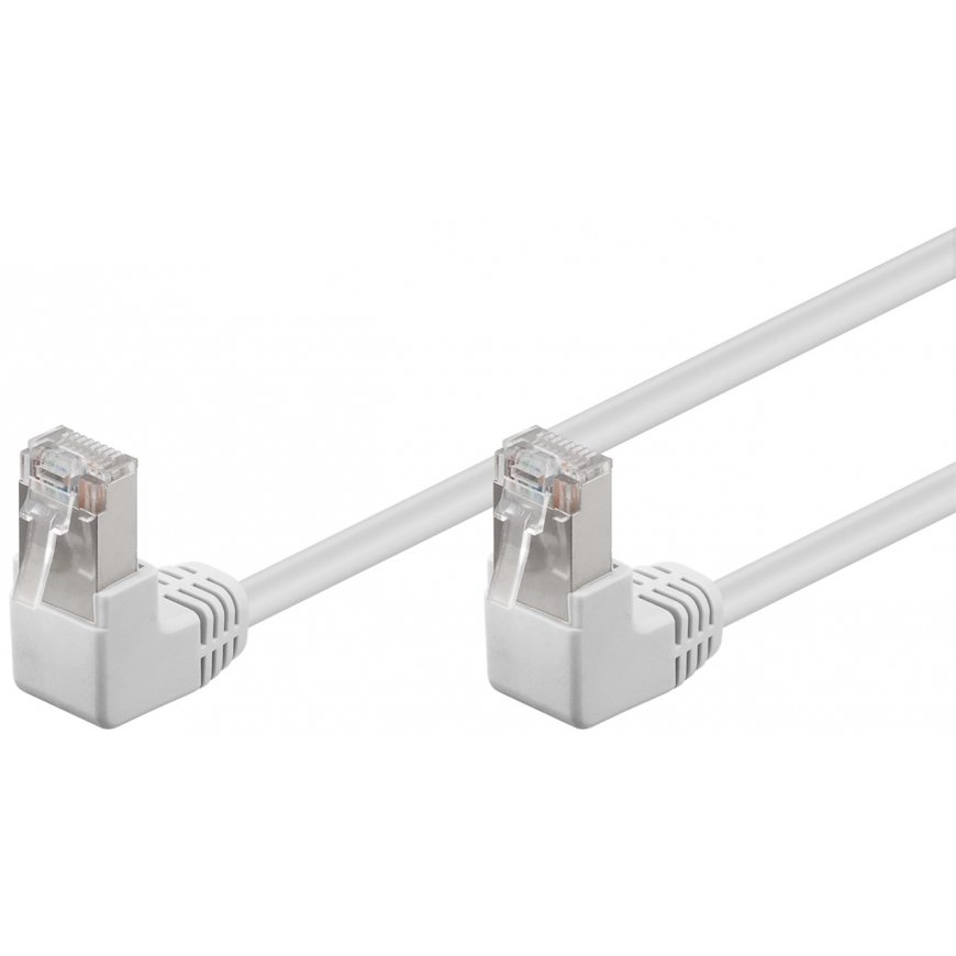 Goobay CAT 5e Patch Cable 2x 90° Angled, F/UTP, white, 5m