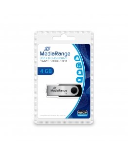 MediaRange MR907 USB-muisti 4 GB USB Type-A / Micro-USB 2.0 musta, Hopea