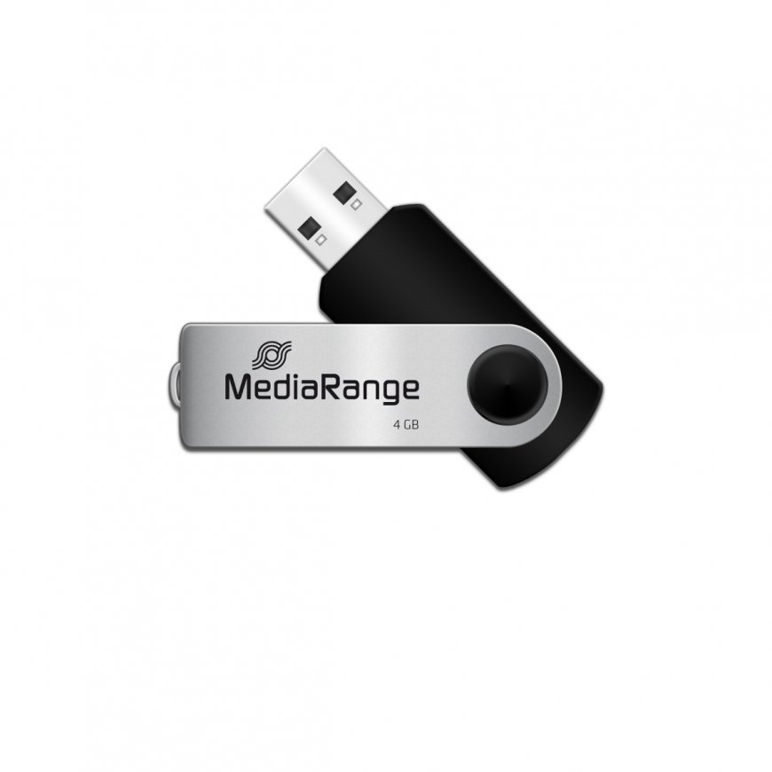 MediaRange MR907 USB zibatmiņa 4 GB USB Type-A / Micro-USB 2.0 Melns, Sudrabs – 2