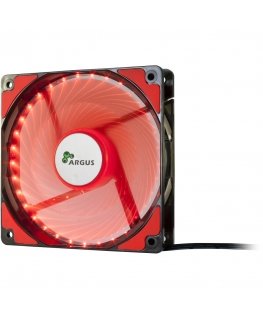 Inter-Tech L-12025 Tietokonekotelo Tuuletin 12 cm musta, Punainen