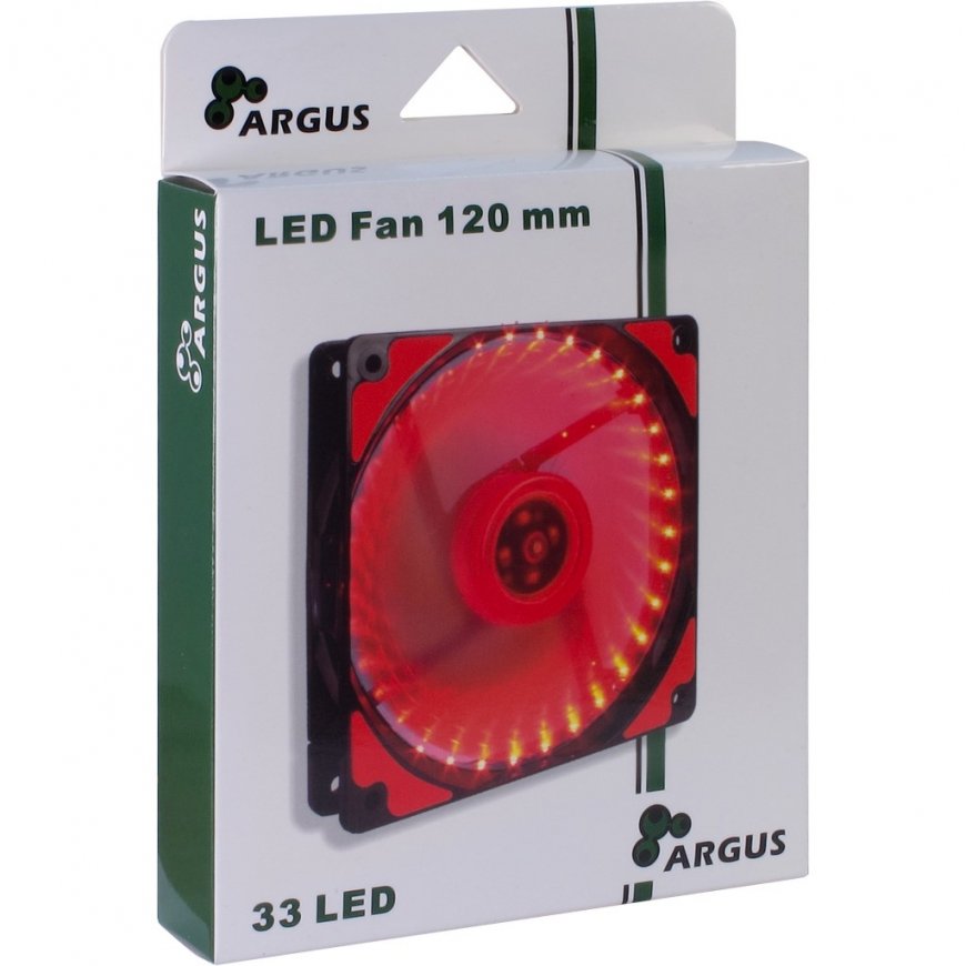 Inter-Tech L-12025 Arvuti korpus Ventilaator 12 cm Must, Punane – 4