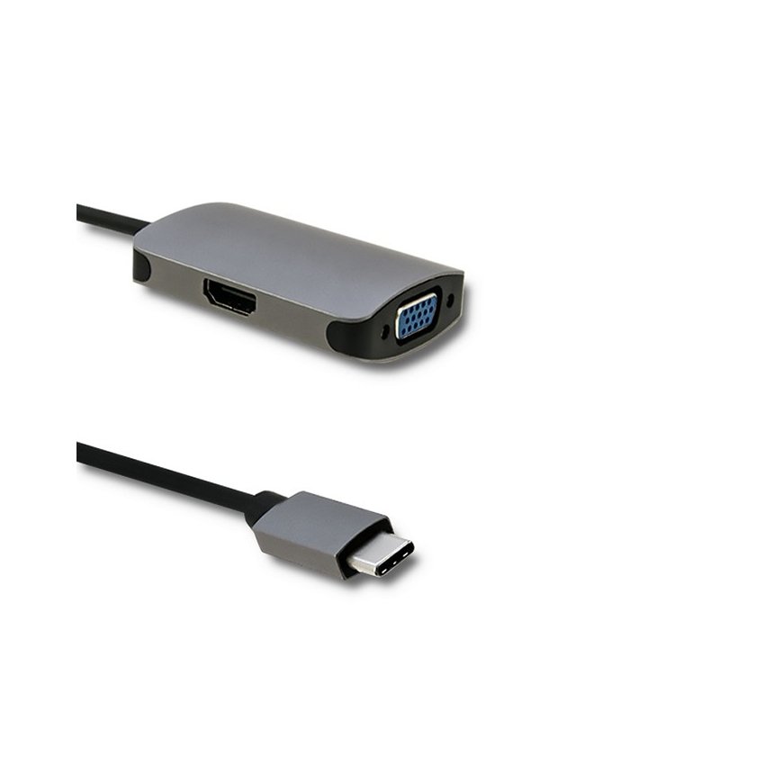 Qoltec 50380 USB grafiikka-adapteri Harmaa