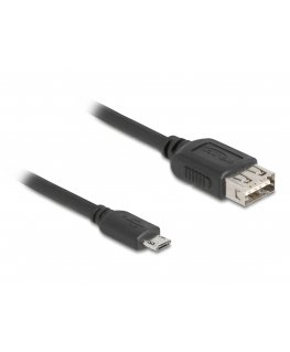 DeLOCK 81518 USB-kaapeli USB 2.0 1 m Micro-USB B USB A musta
