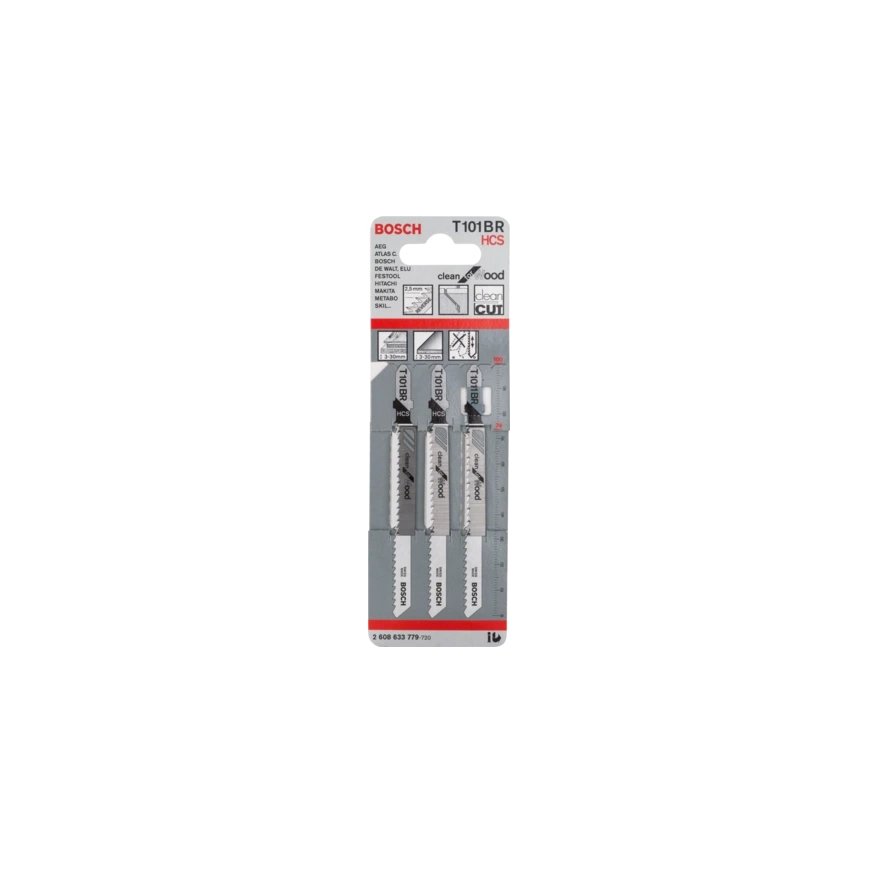 Bosch T 101 BR Figūrzāģa asmens Augsta oglekļa satura tērauds (HCS) 3 pcs – 2