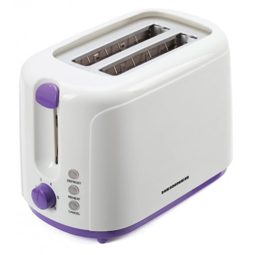 Heinner TP-750BG 6 2 ломтик(а) 750 W Фиолетовый, Белый