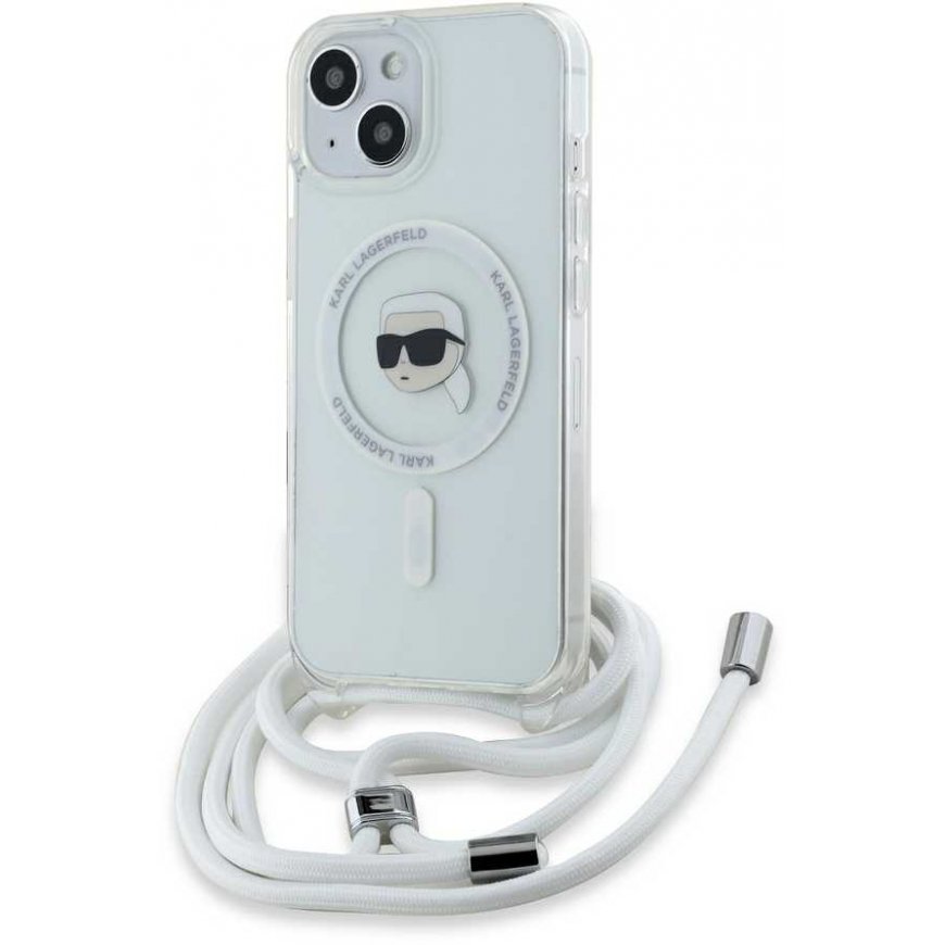 Karl Lagerfeld IML shoulder bag for iPhone 16 Pro Max, white