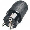 Solight Lightweight Rubber Wet Plug, Straight, IP44, Black Solight Lightweight Rubber Wet Plug, Straight, IP44, Black
