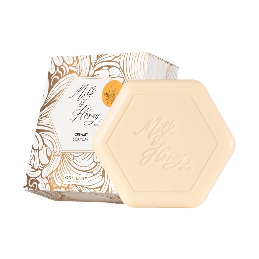 Oriflame Kreminė muilas Pienas ir Medus Auksas (Kreminis muilo gabalas) 90 g – 2