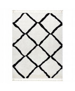 WELBEN CROSS Rug white color boho style 60x300 Hakano