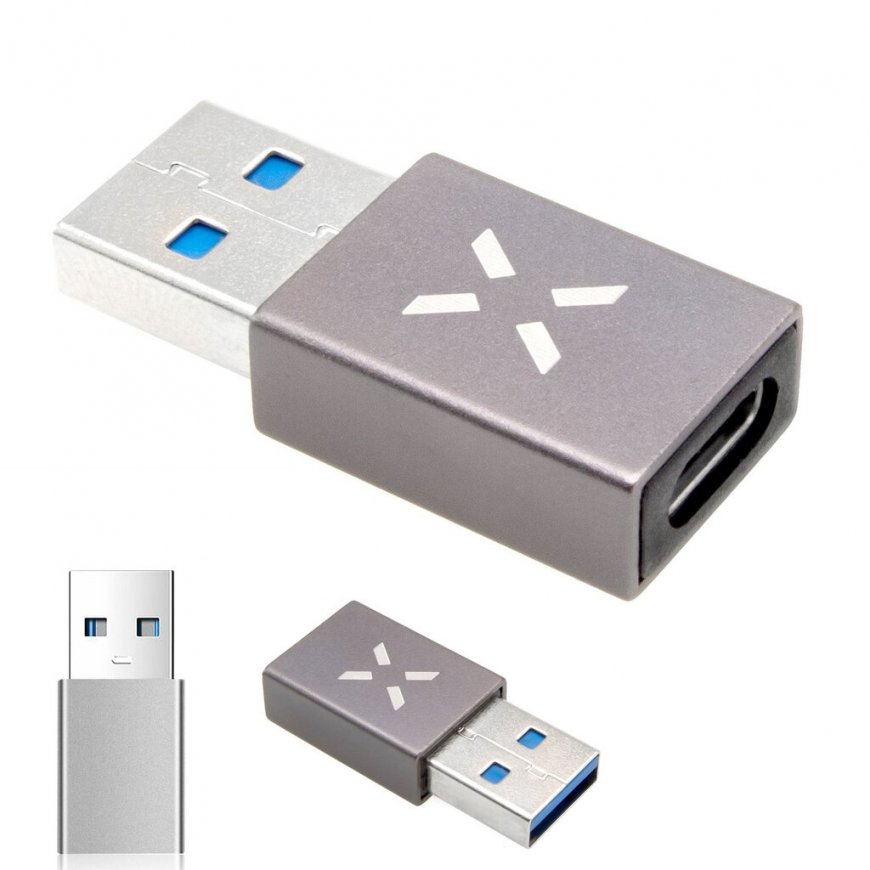 Fixed USB-C to USB-A Cable, Gray