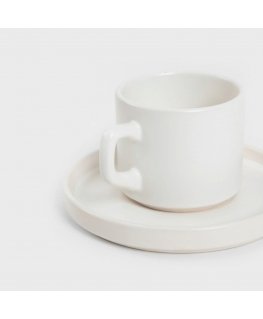 Cup with a saucer Homla FAMELIO White, 200 ml