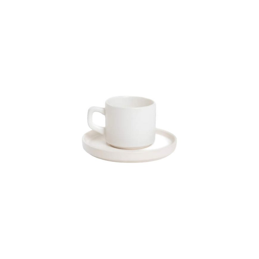 Puodelis su lėkštute Homla FAMELIO Baltas, 200 ml – 2