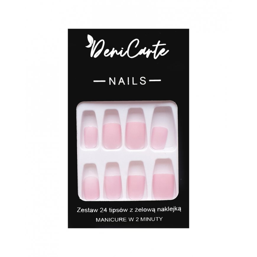 Pink Deni Carte Tipsy Square - Set of False Nails - Intensive Pink
