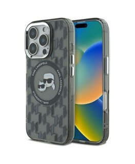 Karl Lagerfeld IML shoulder carry Karl&Choupette case for iPhone 16 Pro Max, black