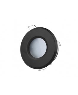 Įmontuojamas šviestuvas, MR16/GU10, apvalus, juodas, hermetinis IP44, LED LINE