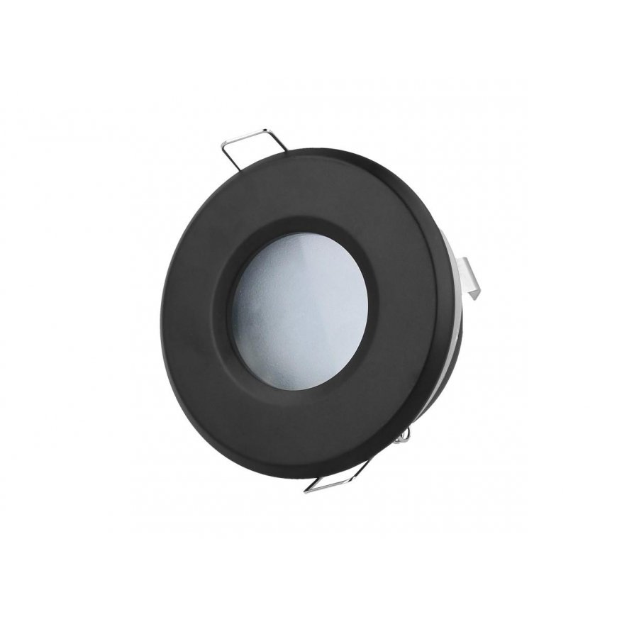 Built-in lamp, MR16/GU10, round, black, hermetic IP44, LED LINE – 2