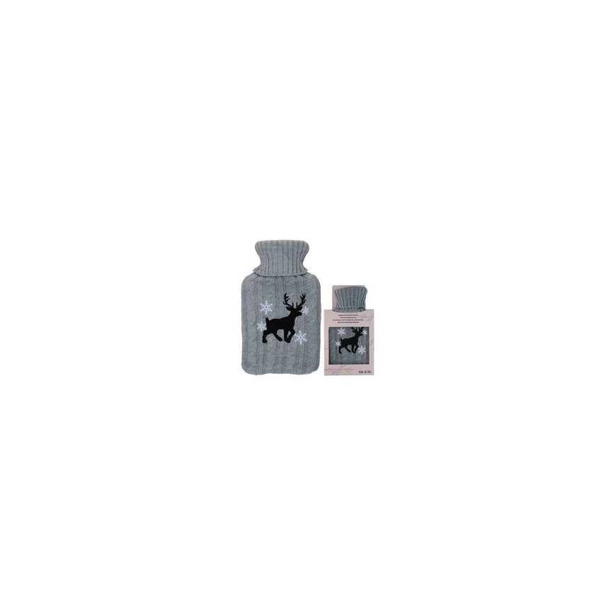 Rubber hot water bottle with Alpina lid, 0.7 l, reindeer flavor