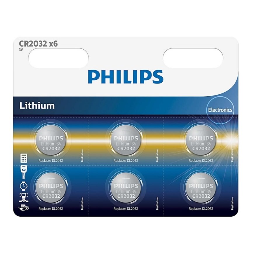 Philips CR2032 baterijos 5 vnt.