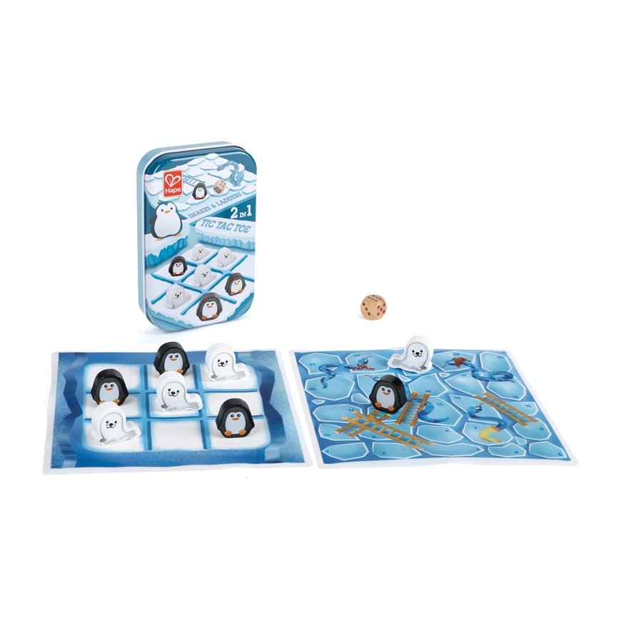 HAPE 2in1 spēles Tic Tac Toe/Snakes&Ladders, E0478A