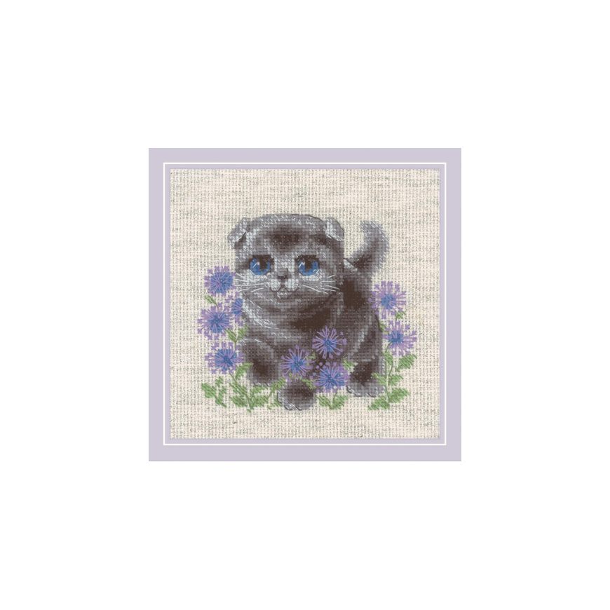 Uab Riolis Cross Stitch Thread Set Long-eared Kitten 15x15 SR2120