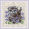 Uab Riolis Cross Stitch Thread Set Long-eared Kitten 15x15 SR2120