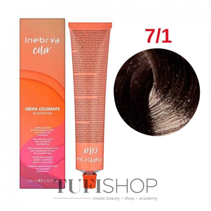 Inebrya Color hair dye 100ml - 7/1 | Ash for Light Hair