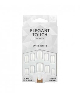 Elegant Touch Elegant Touch Polished Color 24 Nail Kits with Adhesives Squoval Quite White