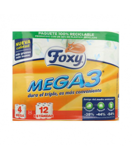 Foxy Mega3 Triple Kaksipuoleinen WC-paperi 4 rullaa