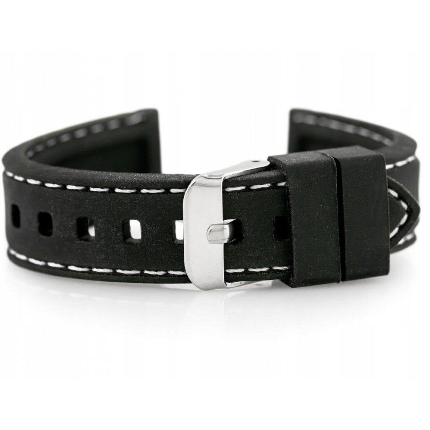 Pacific Rubber Watch Strap U20 - black/white 20mm